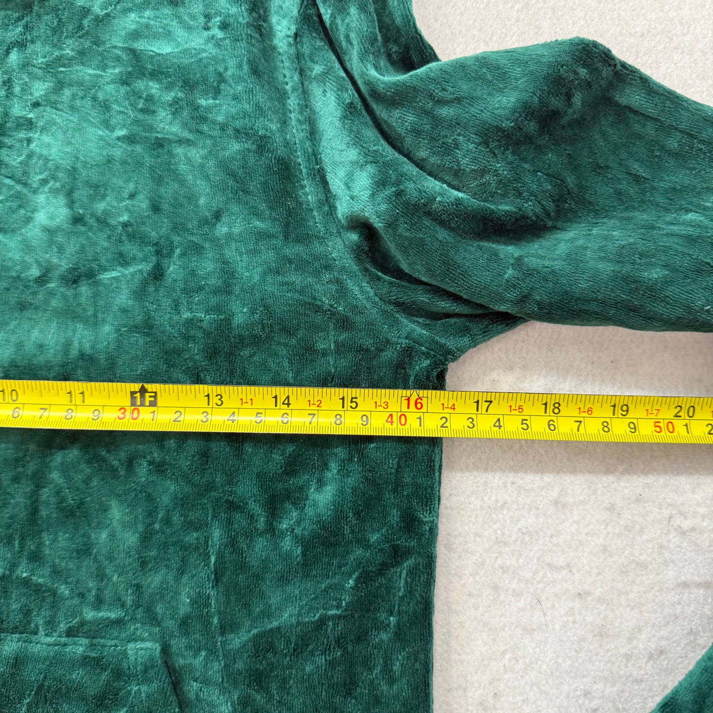 Vintage Juicy Couture Womens Dark Green Velour Zip Up Hoodie Graphic Logo Size S