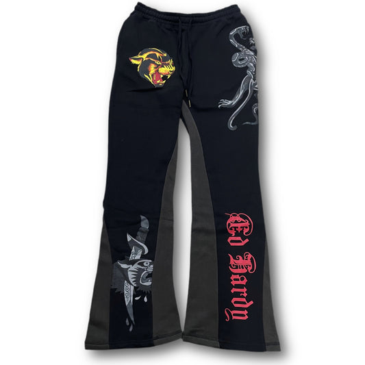 ED HARDY “Panther Dagger” BLACK BOOTCUT PANTS - Clean Curriculums 