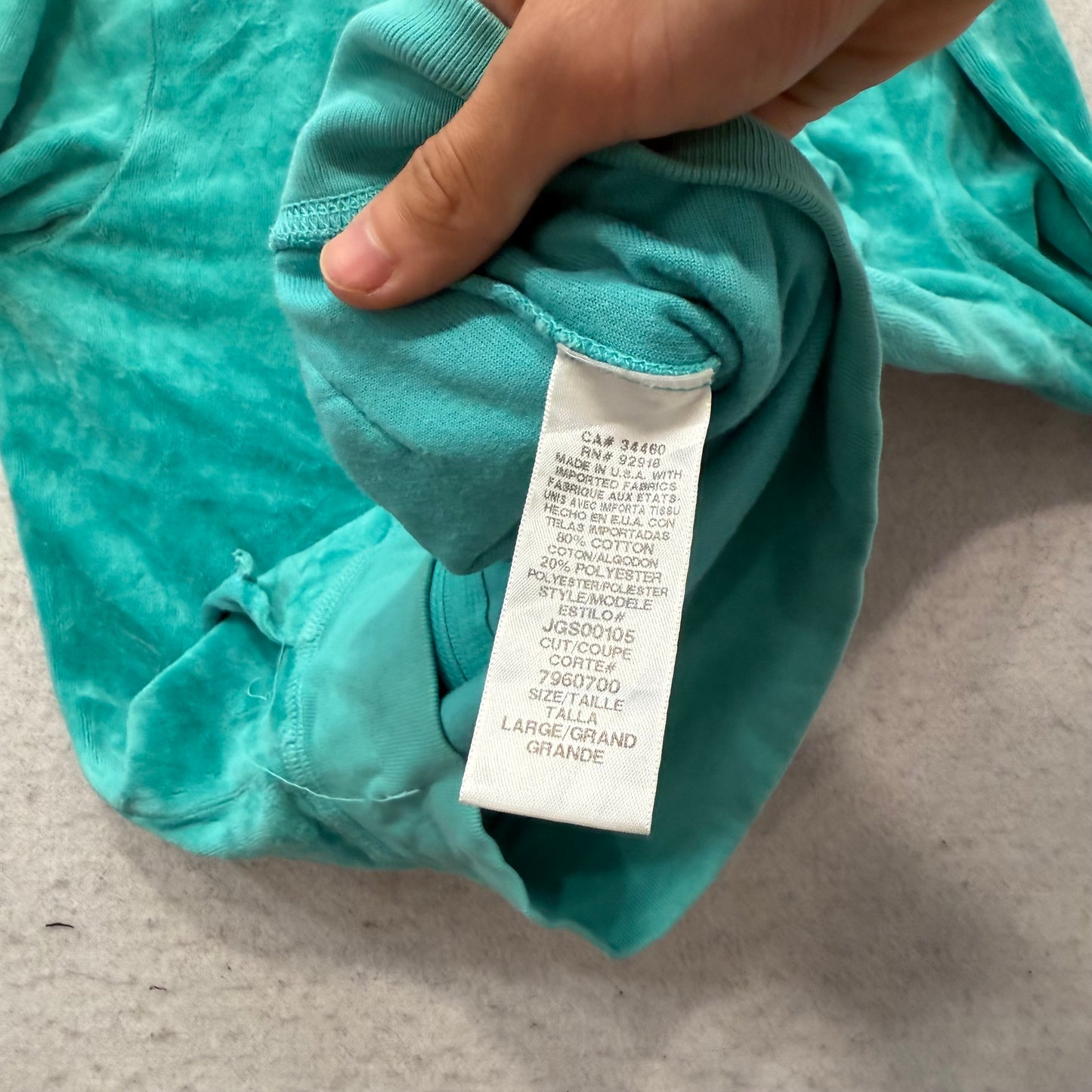 Vtg Juicy Couture “Let There Be Juicy Couture” Women's Teal Velour Hoodie Size L