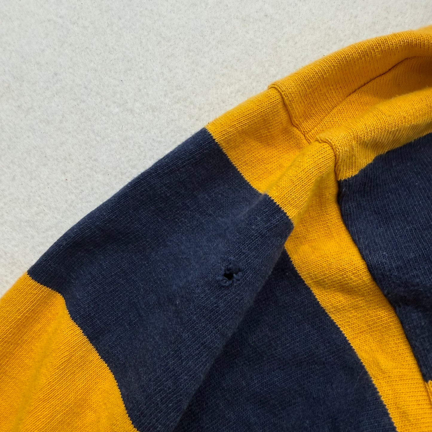 Barbarian Rugby Wear St. Mary’s College Navy & Yellow Striped Rugby Shirt Size XXL
