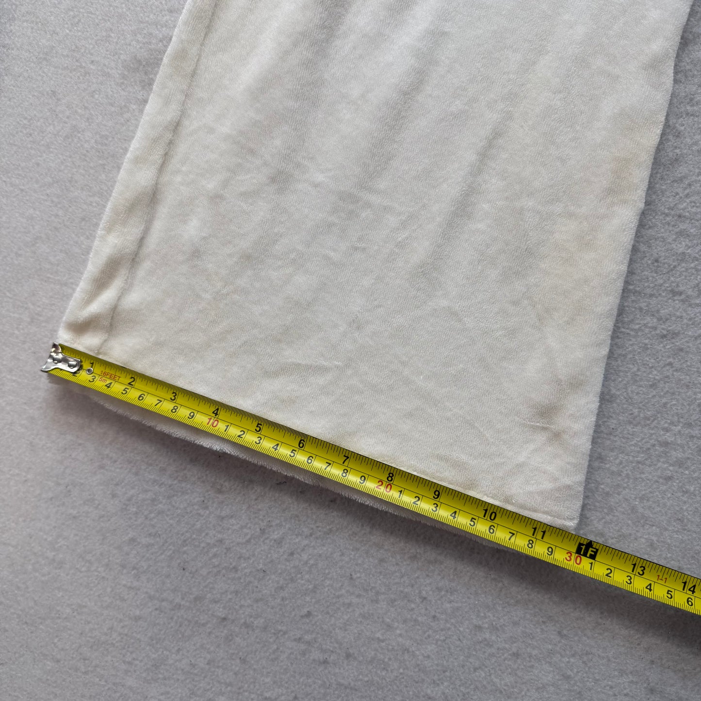 2003 Vintage Juicy Couture Women's White Terry Cloth Flared Track Pants Size M