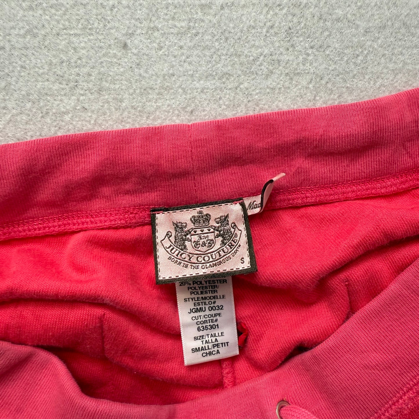 Vintage Juicy Couture Women Hot Pink Terry Cloth Flare Track Pant Pockets Size S
