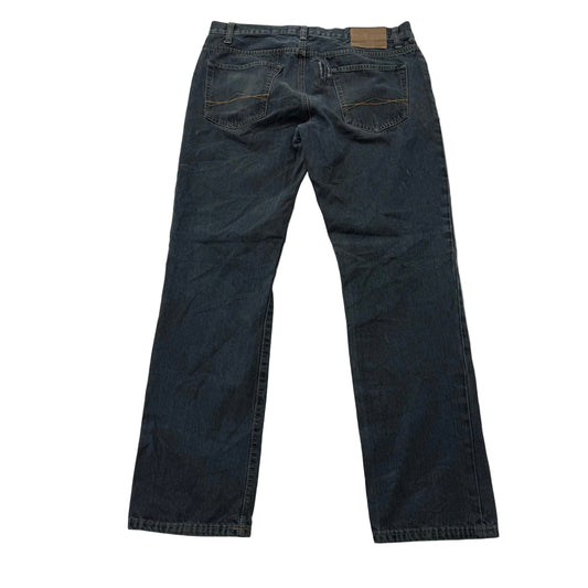 Aeropostale Men's Dark Blue Denim Slim Straight Leg Jeans Button-Fly Waist 32