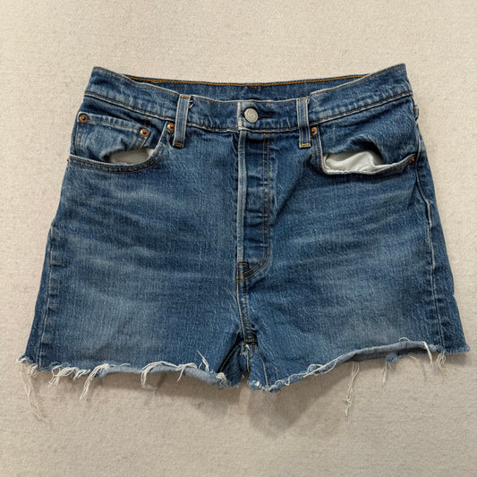 Levi Strauss & Co. 501 Women's Blue Denim Cut-off Shorts Button Fly Waist 30