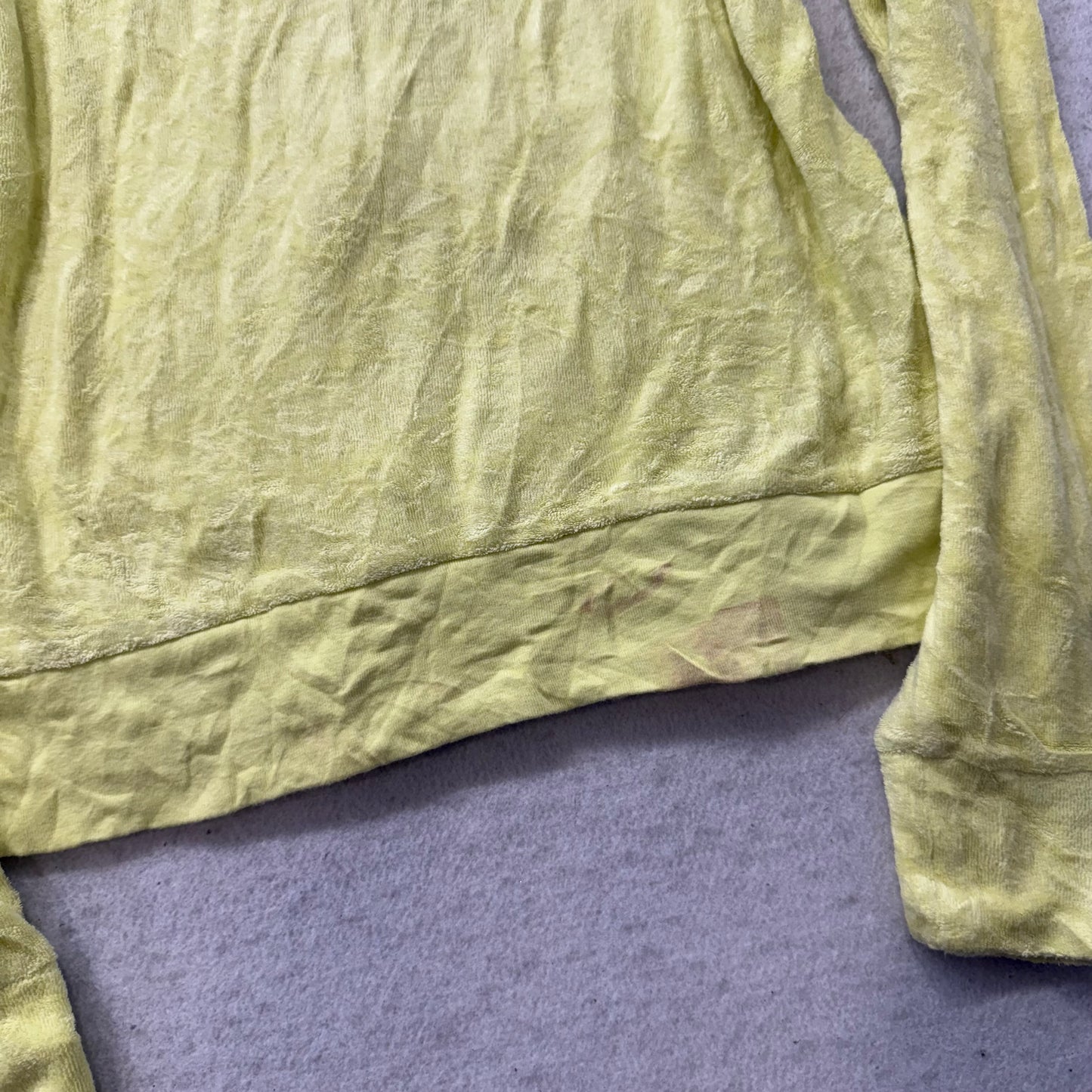 Juicy Couture Women's Yellow Terry Cloth Zip-Up Hoodie Long Sleeve Casual Size L