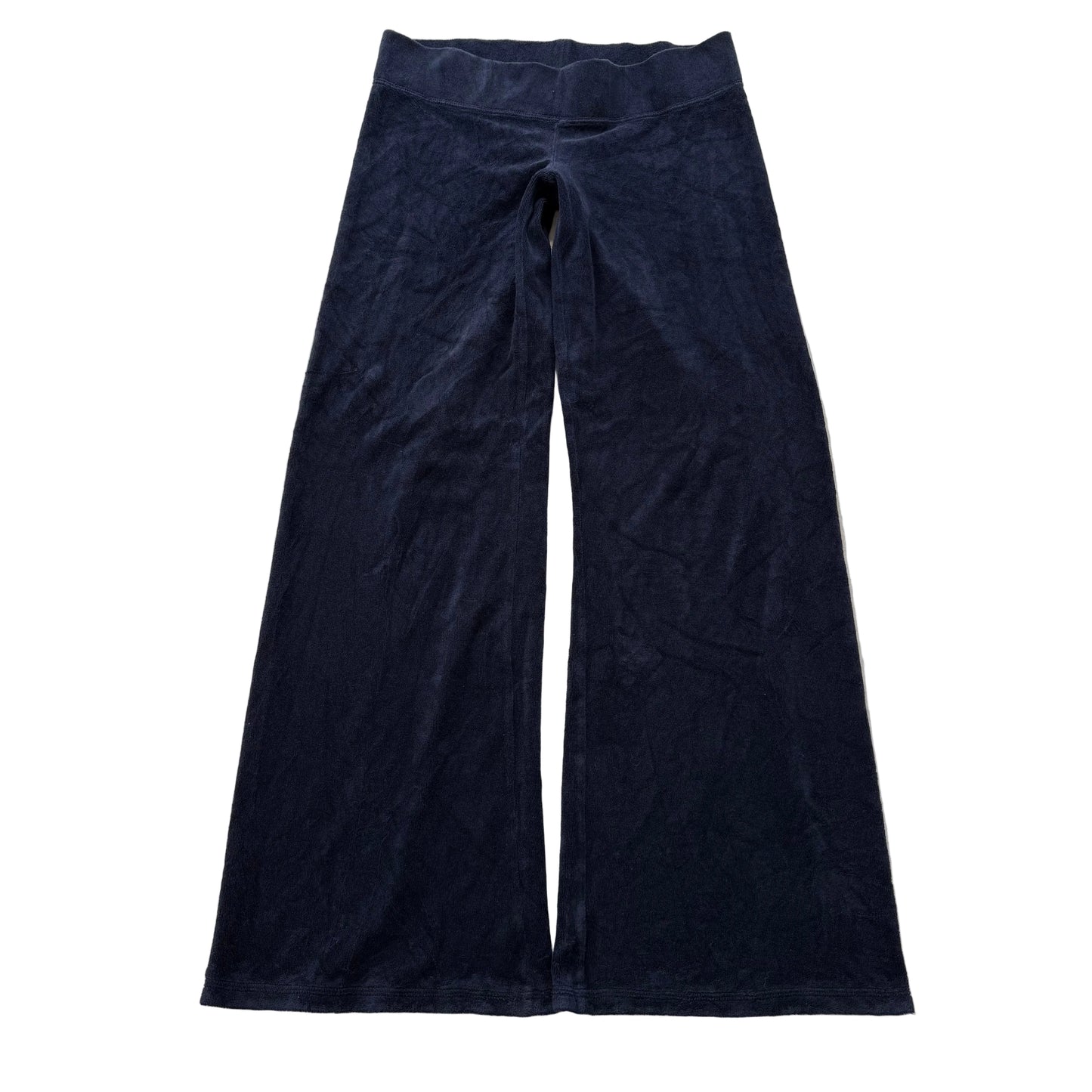 Vintage Juicy Couture Women's Navy Terry Cloth Wide Leg Flared Track Pant Size S