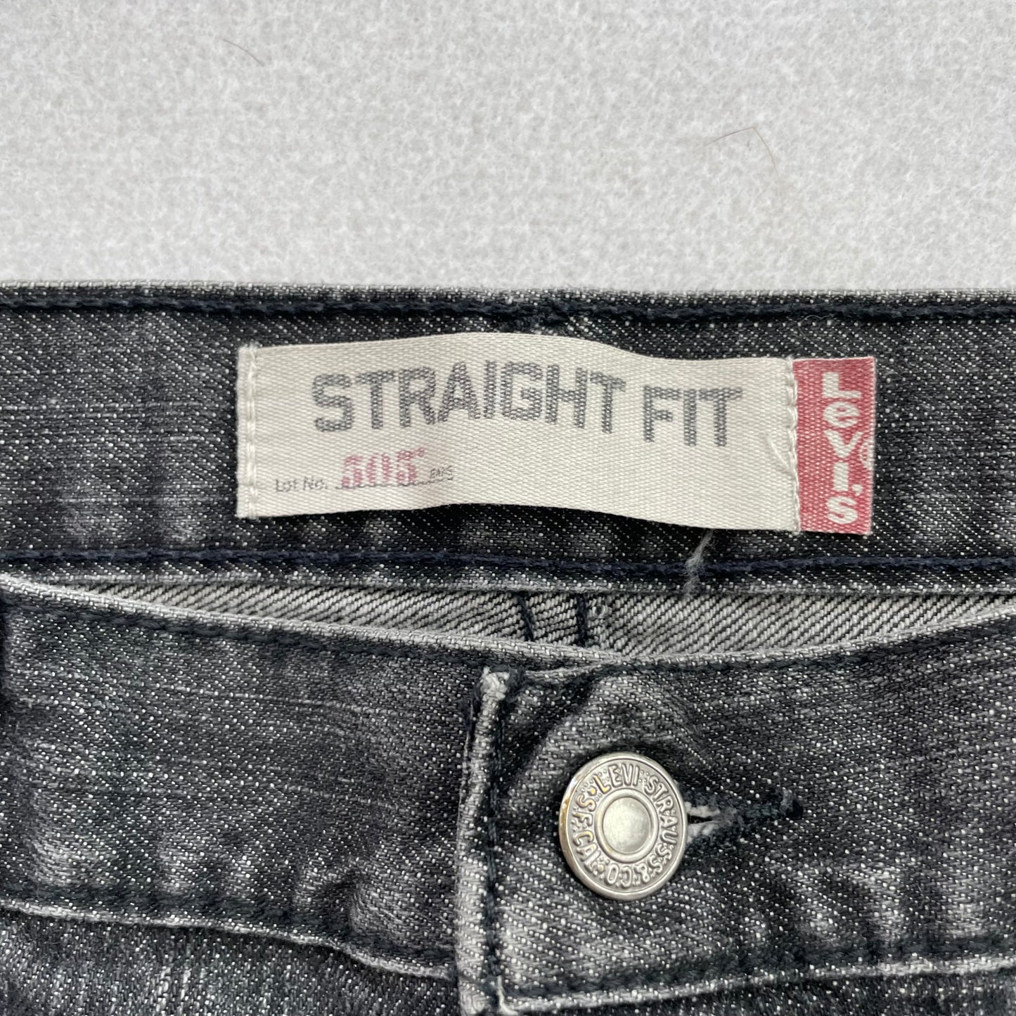 Levi's 505 Straight Fit Jeans Mens Black Denim Zip-Fly Pocket Classic Size 33x30