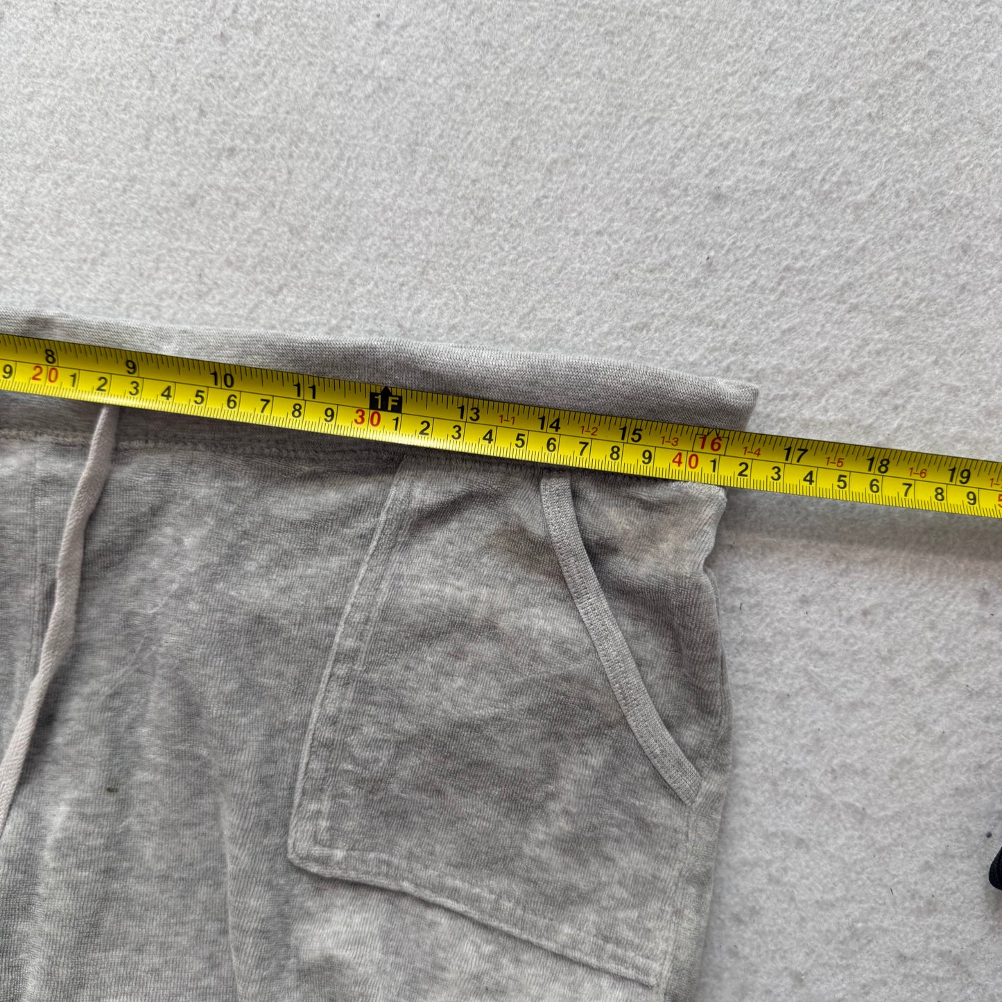 Vtg Juicy Couture Women's Heather Gray Velour Tracksuit Set Hoodie & Pant Size L