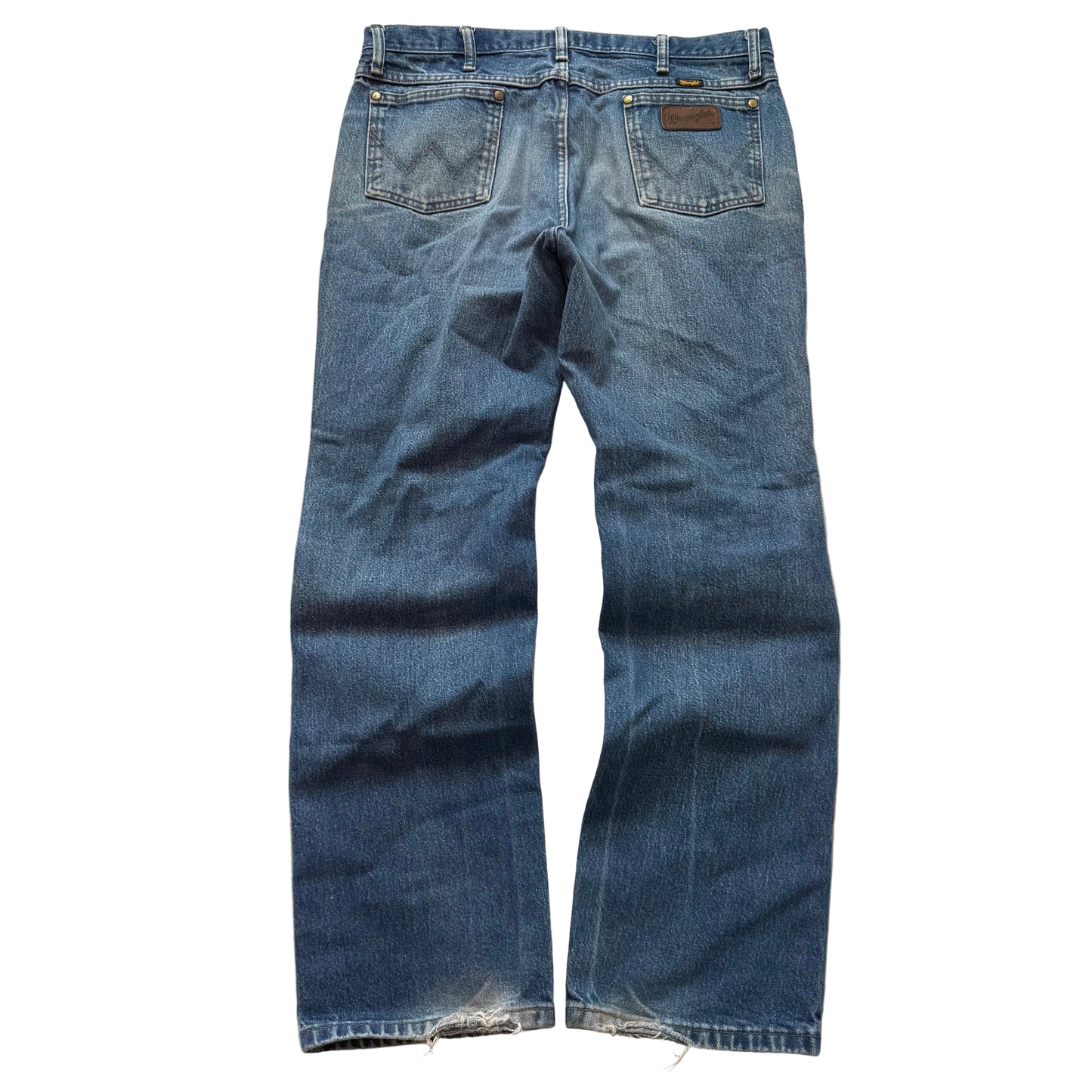 Wrangler 36MWZ Men's Medium Blue Cowboy Cut Denim Jeans Western Slim Fit Size 36