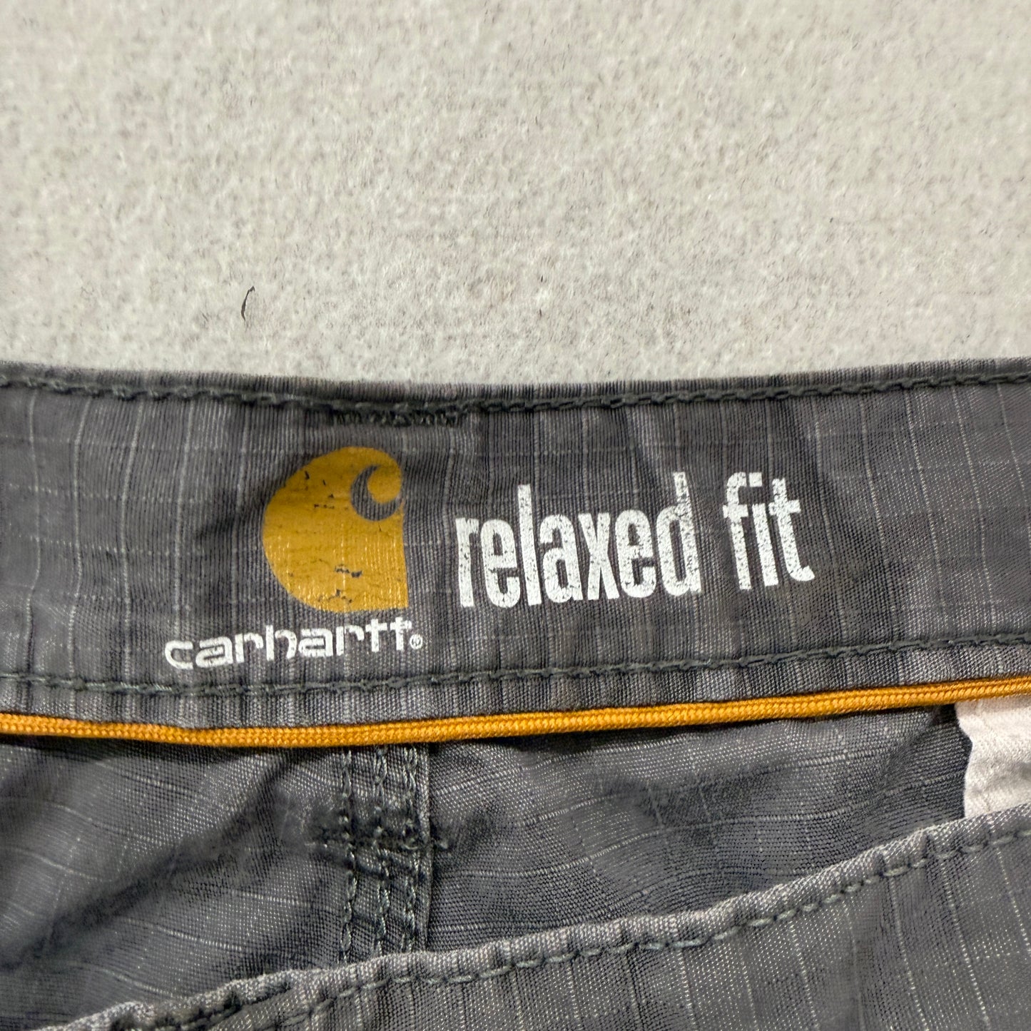 Carhartt Men's Charcoal Grey Relaxed Fit Cargo Pants Pockets Logo Y2K Size W38
