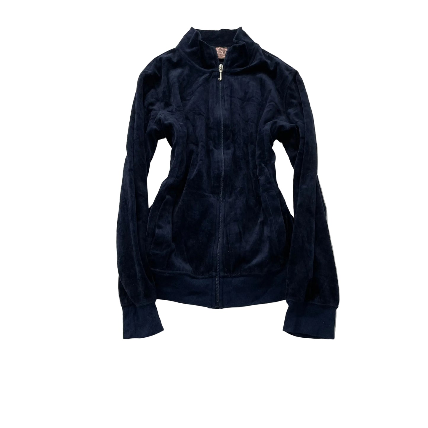 Juicy Couture Women's Navy Velour Full Zip Track Jacket Performance Y2k Size XL