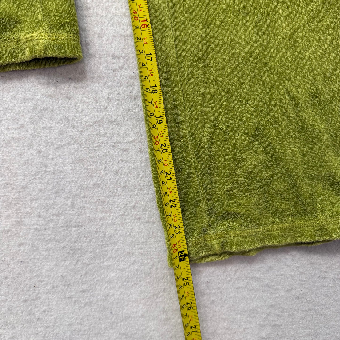Vintage Juicy Couture Women's Chartreuse Terrycloth Wide Leg Capri Pants Size L