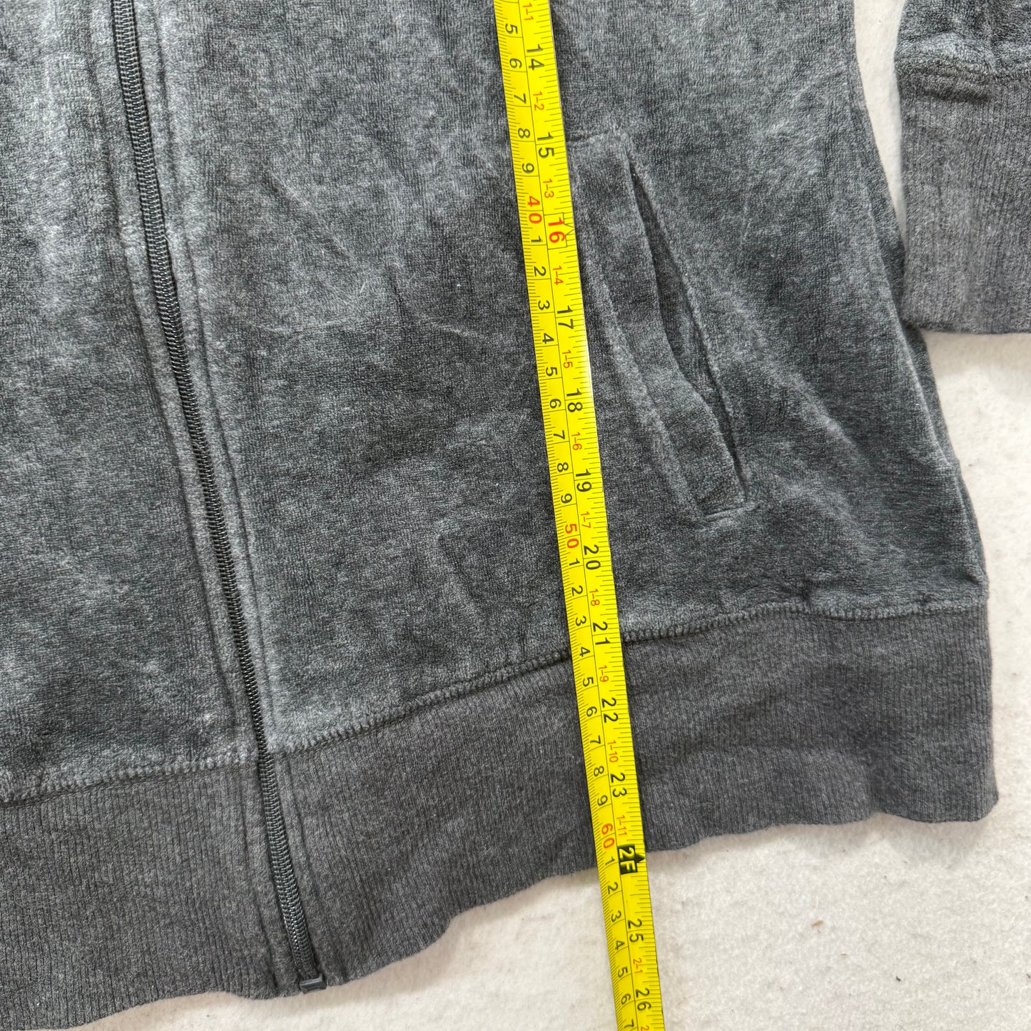 Juicy Couture Women's Gunmetal Velour Zip Up Track Jacket Loungewear Y2K Size M