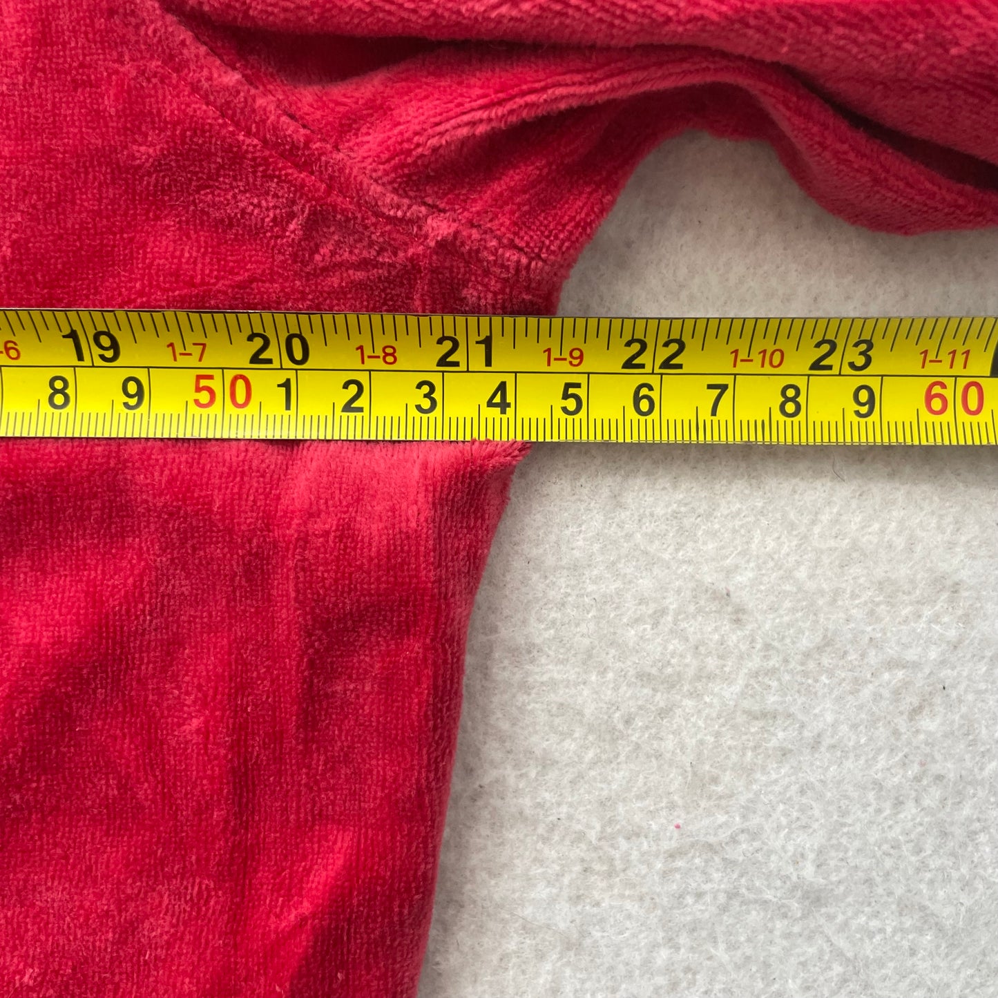 Vintage Juicy Couture Women's Red Velour Tracksuit Set Hoodie & Pant Size L
