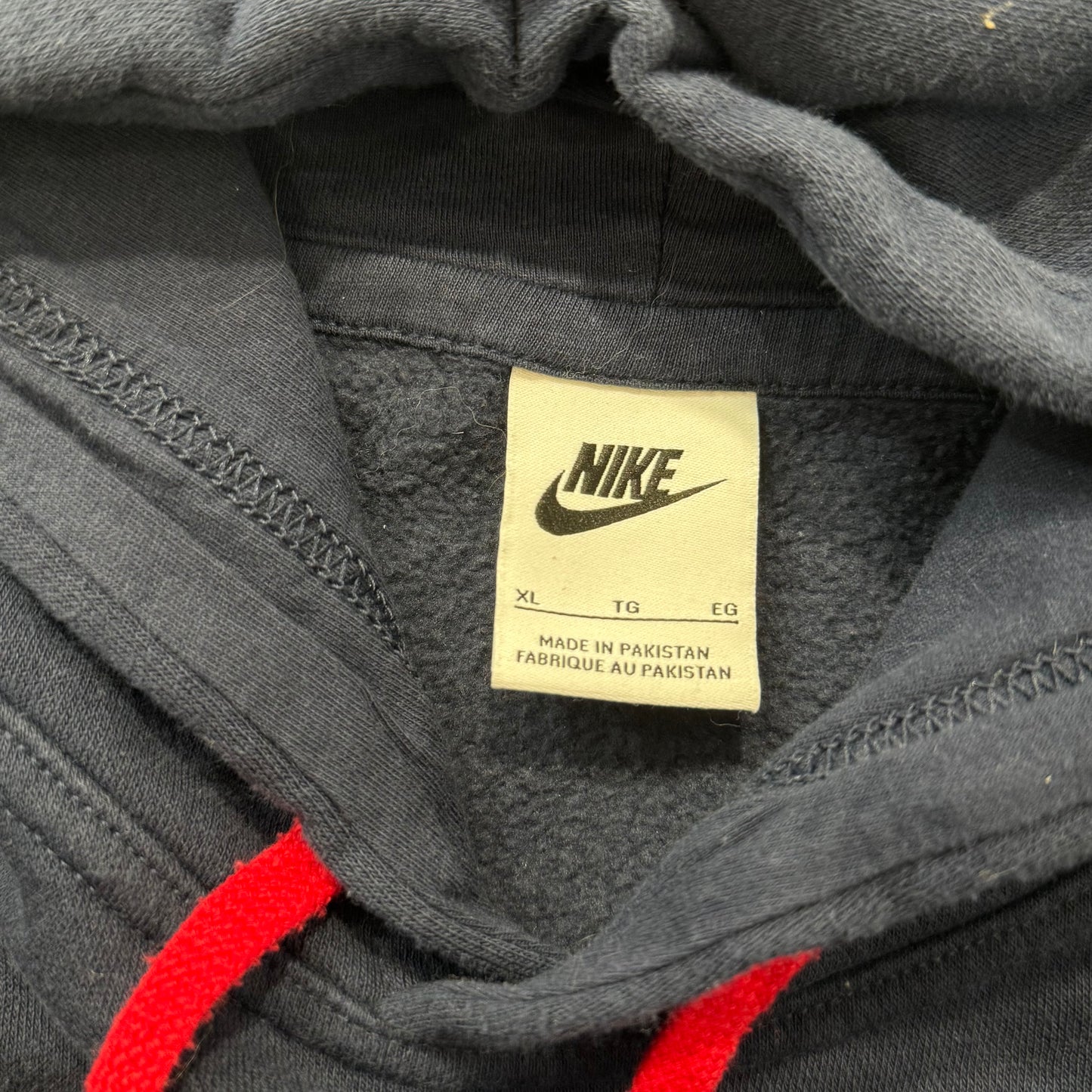 Nike Just Do It Men's Navy Fleece Pullover Hoodie Long Sleeve Sportswear Size XL