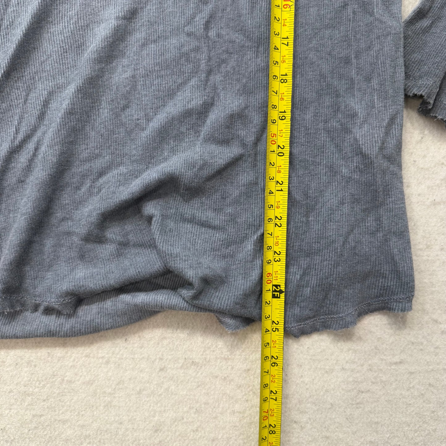 Rock & Republic Womens Faded Slate Cotton T-Shirt High-Low Hemline Preppy Size L