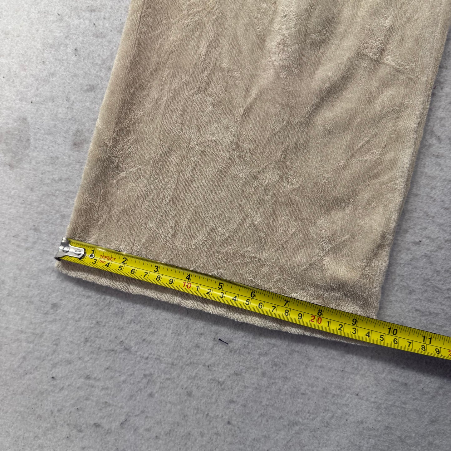 2003 Vintage Juicy Couture Women's Beige Terry Cloth Wide Leg Capris Pant Size P