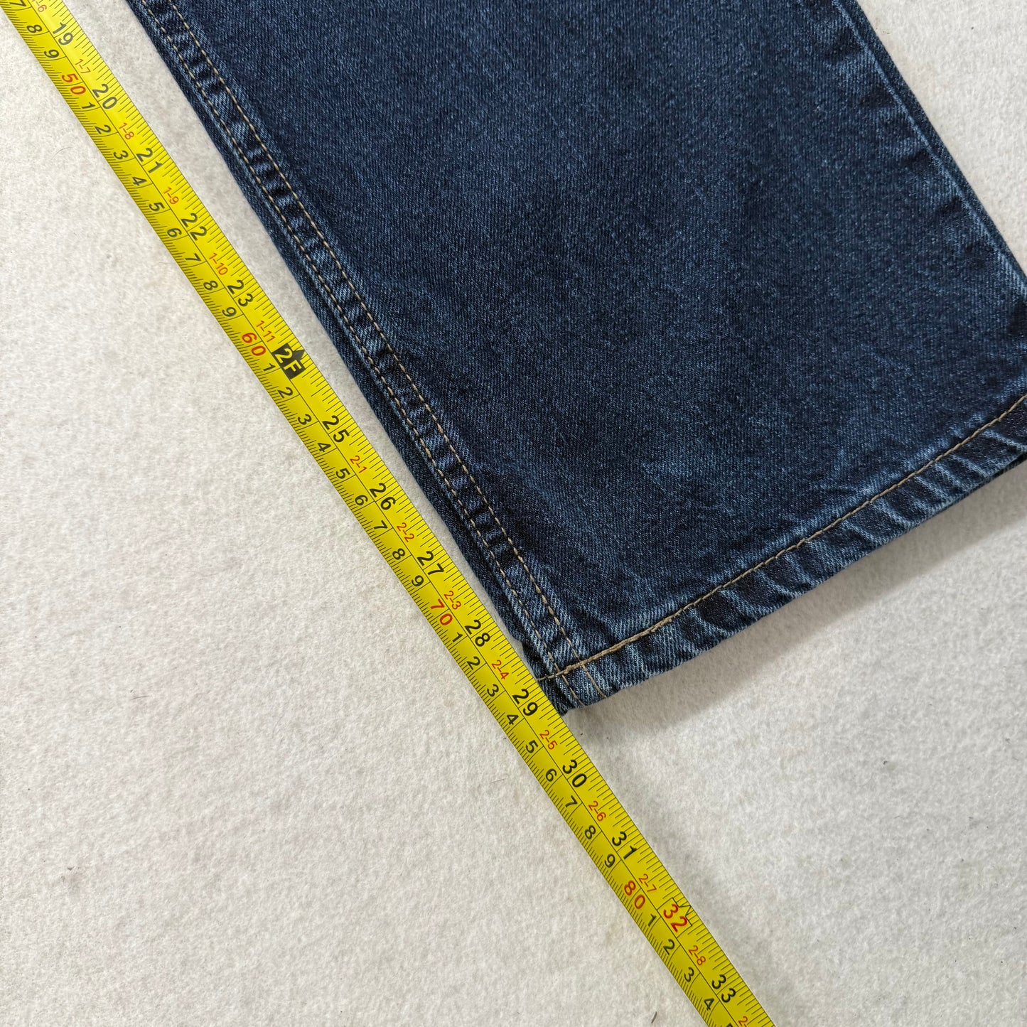 American New York Mens Dark Indigo Denim Straight Leg Jeans 5-Pocket Waist 34