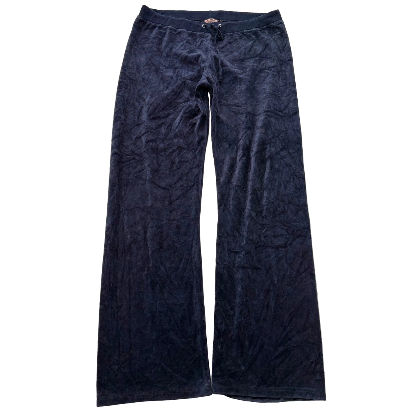 Juicy Couture Women's Navy Blue Velour Flared Track Pant Loungewear Y2K Size XL