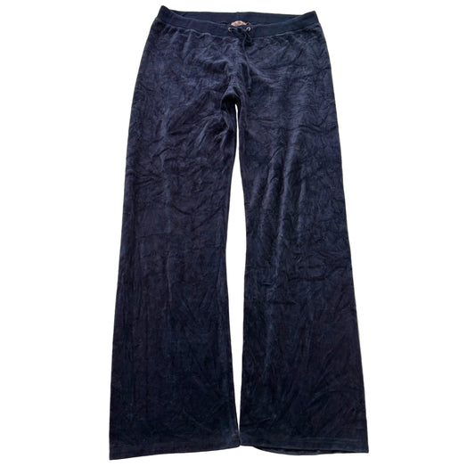 Juicy Couture Women's Navy Blue Velour Flared Track Pant Loungewear Y2K Size XL