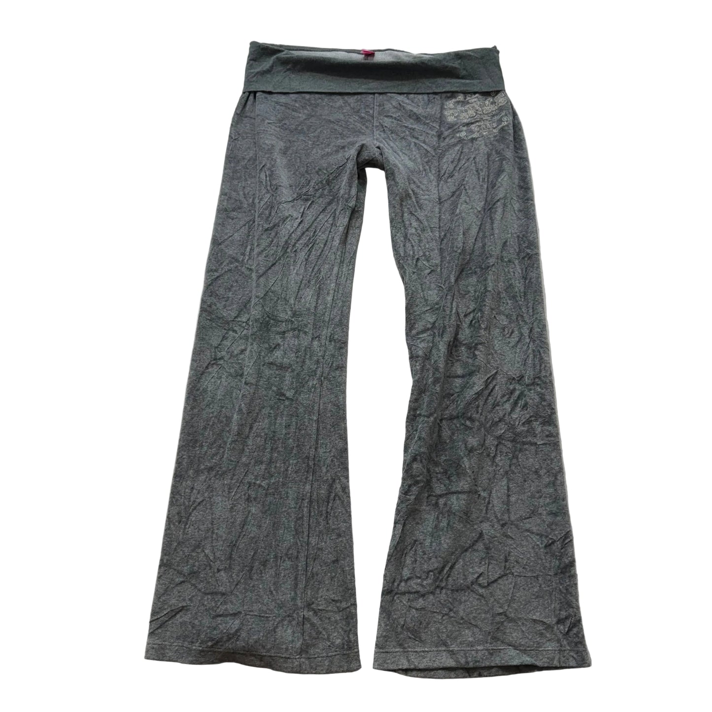 PINK Victoria's Secret Women's Heather Gray Velour Flared Track Pant Y2K Size S