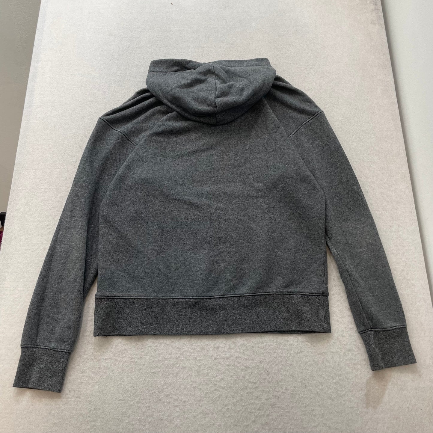 Nike Men's Charcoal Grey Fleece Pullover Hoodie Loungewear Pockets Logo Size M