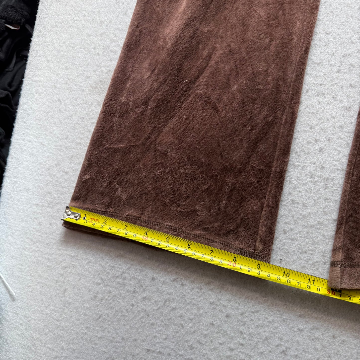 Vintage Juicy Couture Women Brown Velour Flared Track Pant Loungewear Y2k Size S