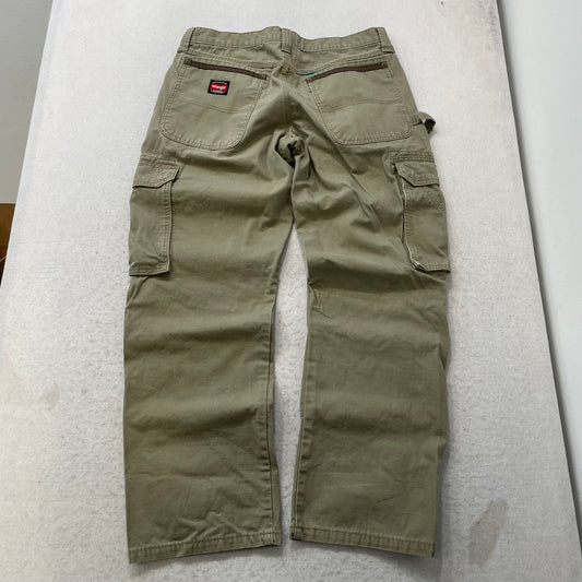 Wrangler Workwear Mens Sage Green Ripstop Cargo Pants Utility Pockets Size 32x30