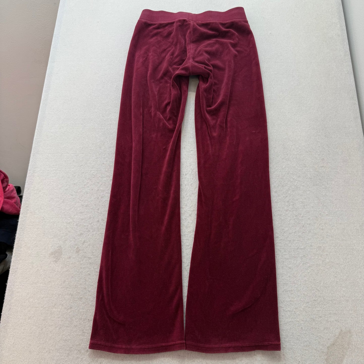 Juicy Couture Women's Maroon Velour Flared Track Pant Loungewear Preppy Size XS