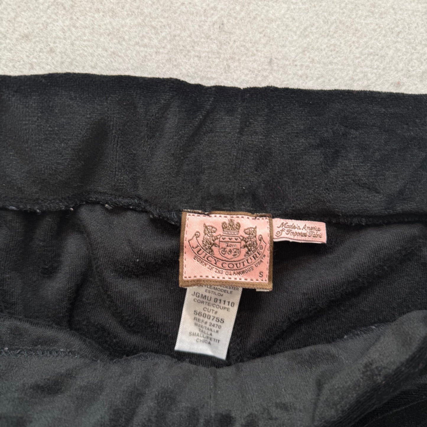 Vtg Juicy Couture Scottie Dogs Black Velour Tracksuit Set Hoodie & Pant Size S