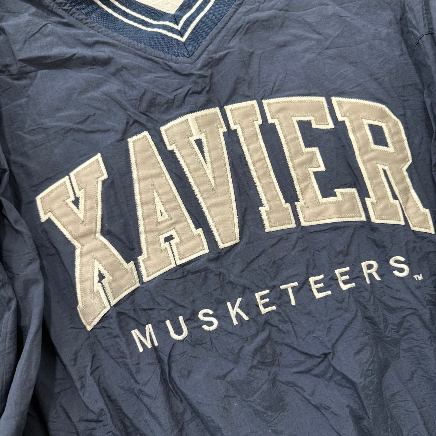 Russell Athletic Xavier Musketeers Navy Pullover Windbreaker Jacket Size XXL