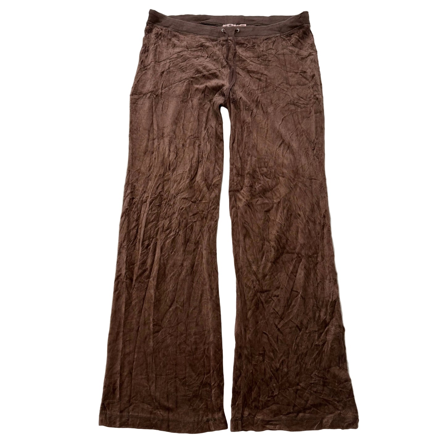 Vintage Juicy Couture Women's Brown Velour Flared Track Pant Loungewear Size L