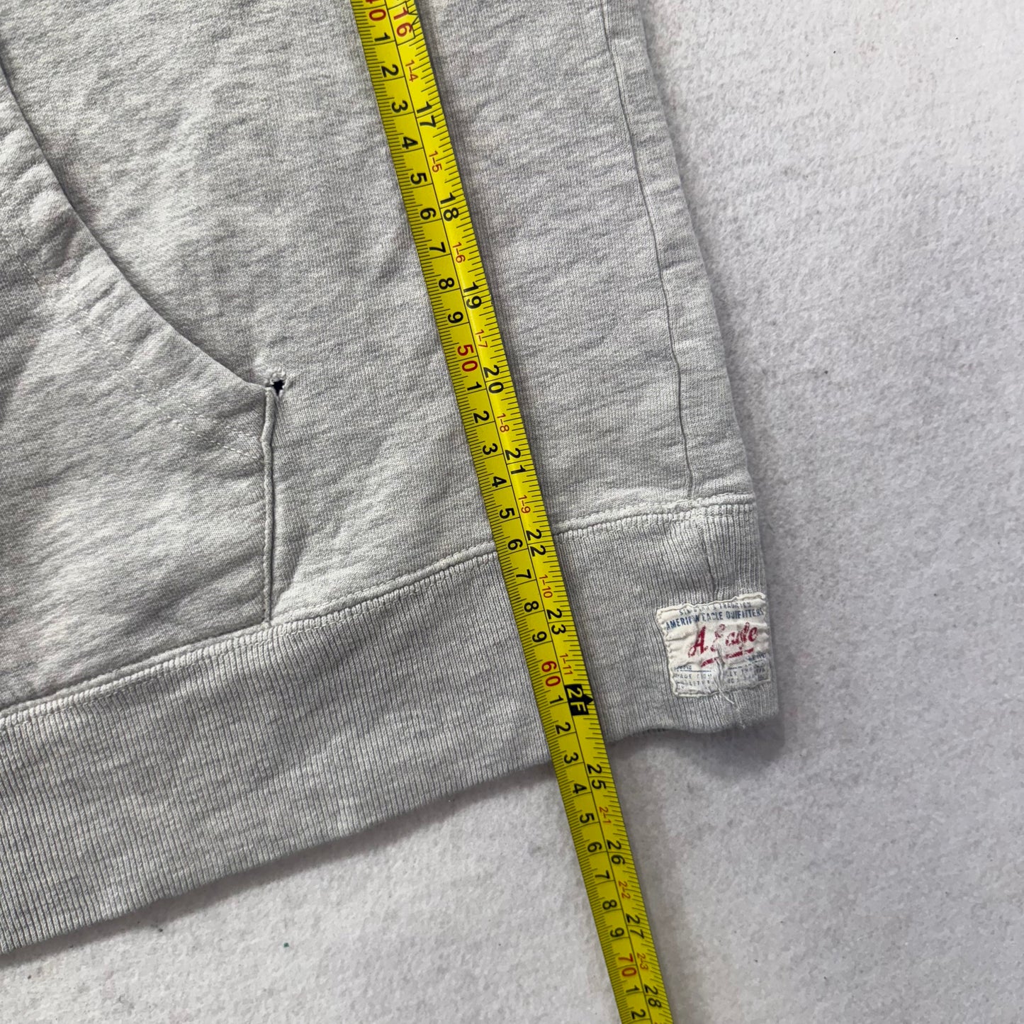 American Eagle Outfitters Men's Light Gray Cotton Pullover Hoodie Logo Size L