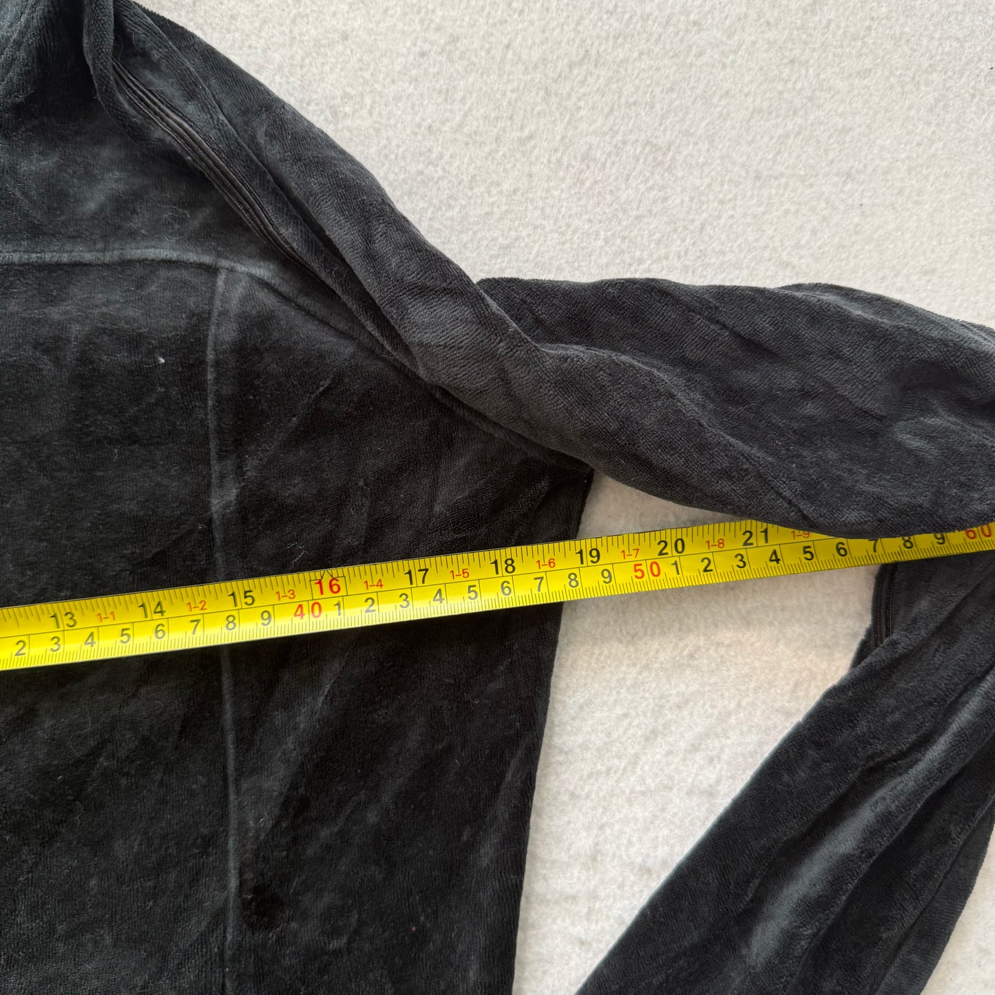 Juicy Couture Women's Black Velour Zip-Up Hoodie Rhinestone Zip Pockets Size S