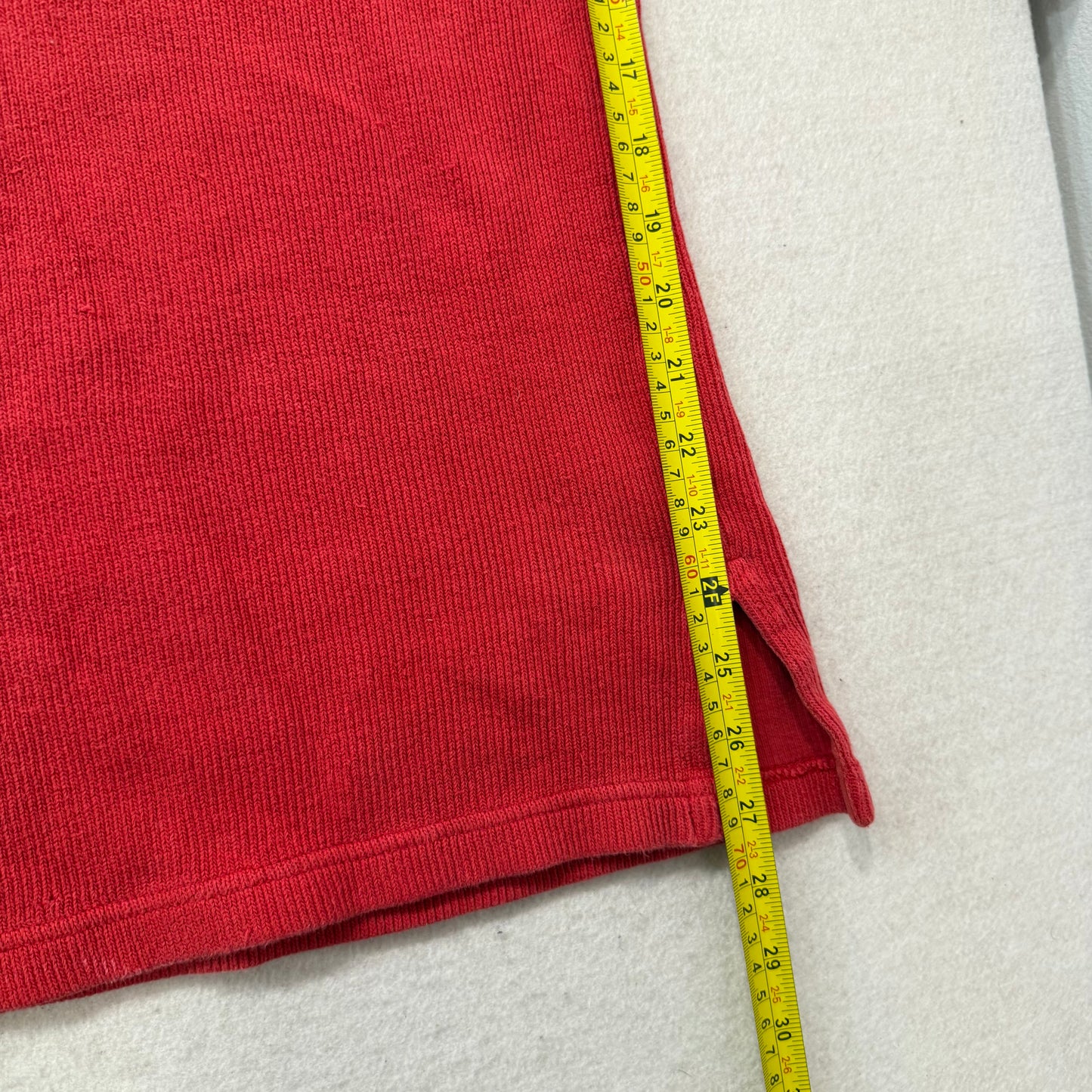 Abercrombie & Fitch Women's Red Ribbed Cotton Sports Jersey Henley V-Neck Size S