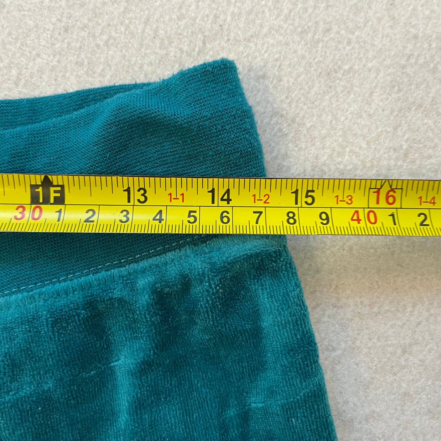 Vintage Juicy Couture Womens Teal Velour Track Pant Loungewear Drawstring Size S