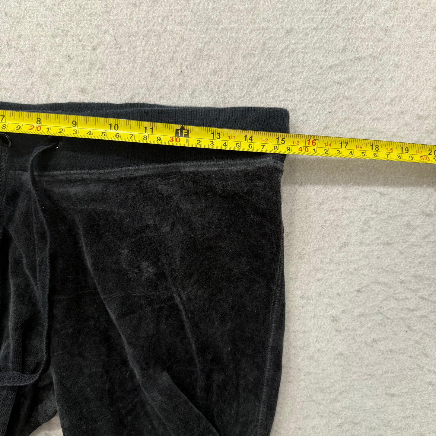 Vintage Juicy Couture Women's Charcoal Velour Flared Track Pants Pockets Size S