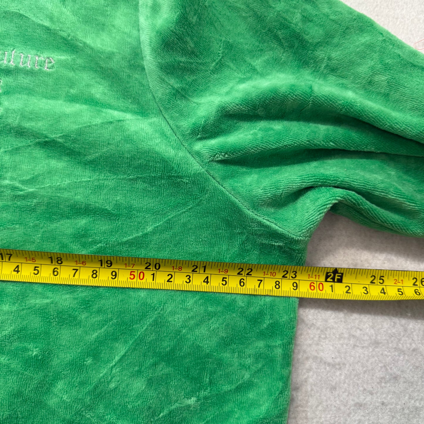 Juicy Couture Forever 21 Women's Green Velour Full Zip Hoodie Rhinestone Size 2X