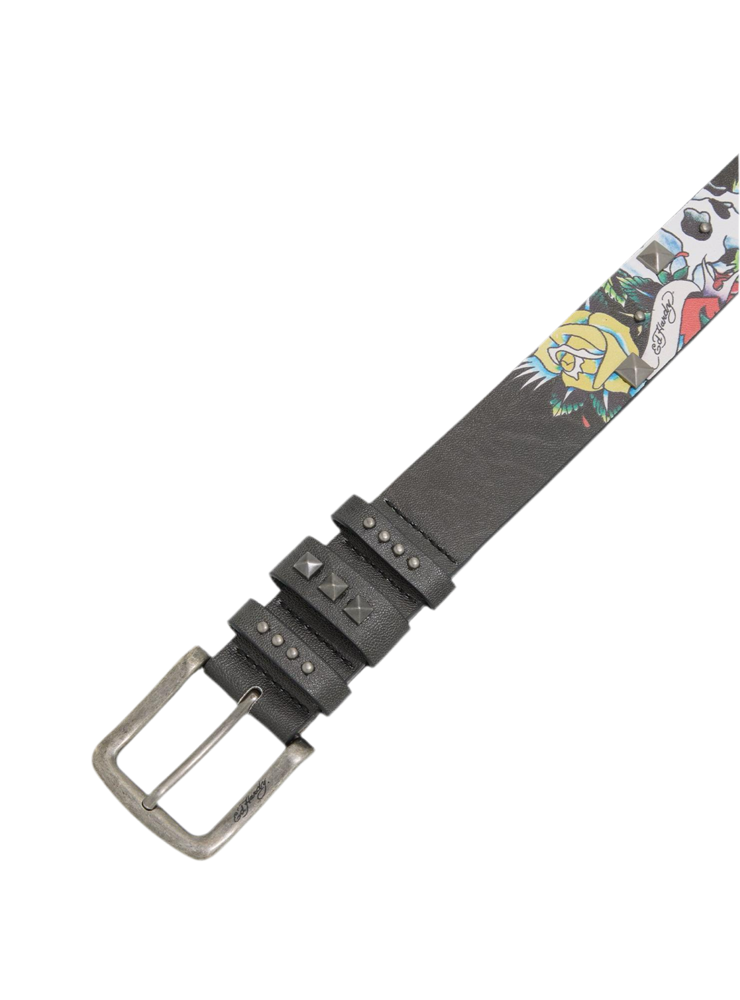 ED HARDY “SKULL & ROSSES” STUDDED BELT - Clean Curriculums 