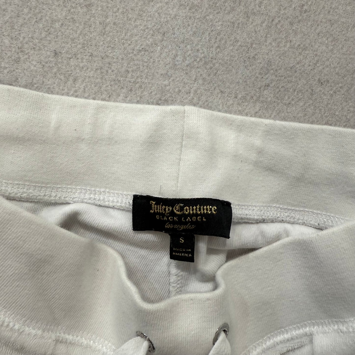 Juicy Couture White Terrycloth Tracksuit Set Zip Up Hoodie & Flared Pant Size S