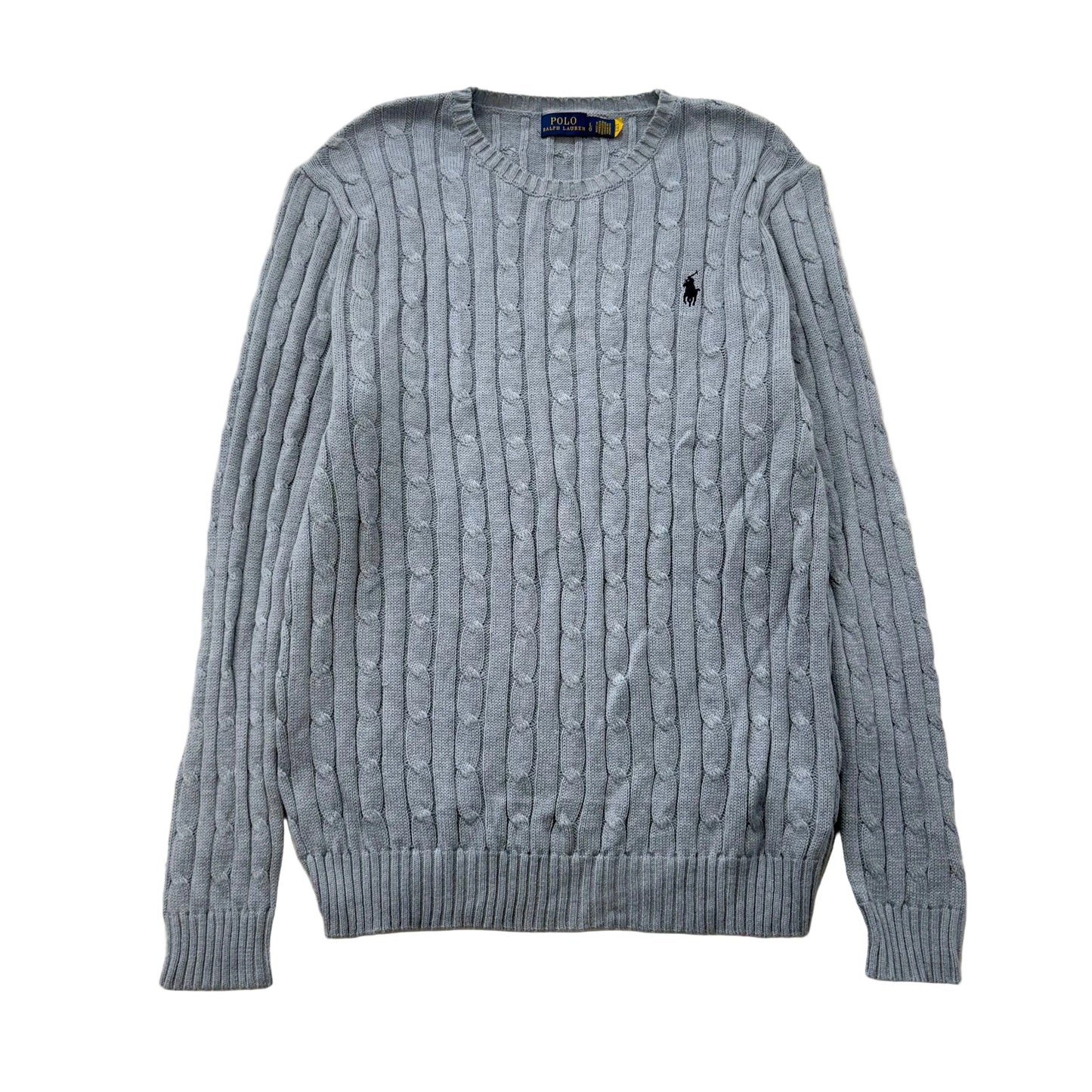 Polo Ralph Lauren Men's Slate Gray Cable-Knit Sweater Heritage Style Size L NWT