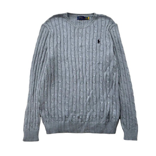 Polo Ralph Lauren Men's Slate Gray Cable-Knit Sweater Heritage Style Size L NWT