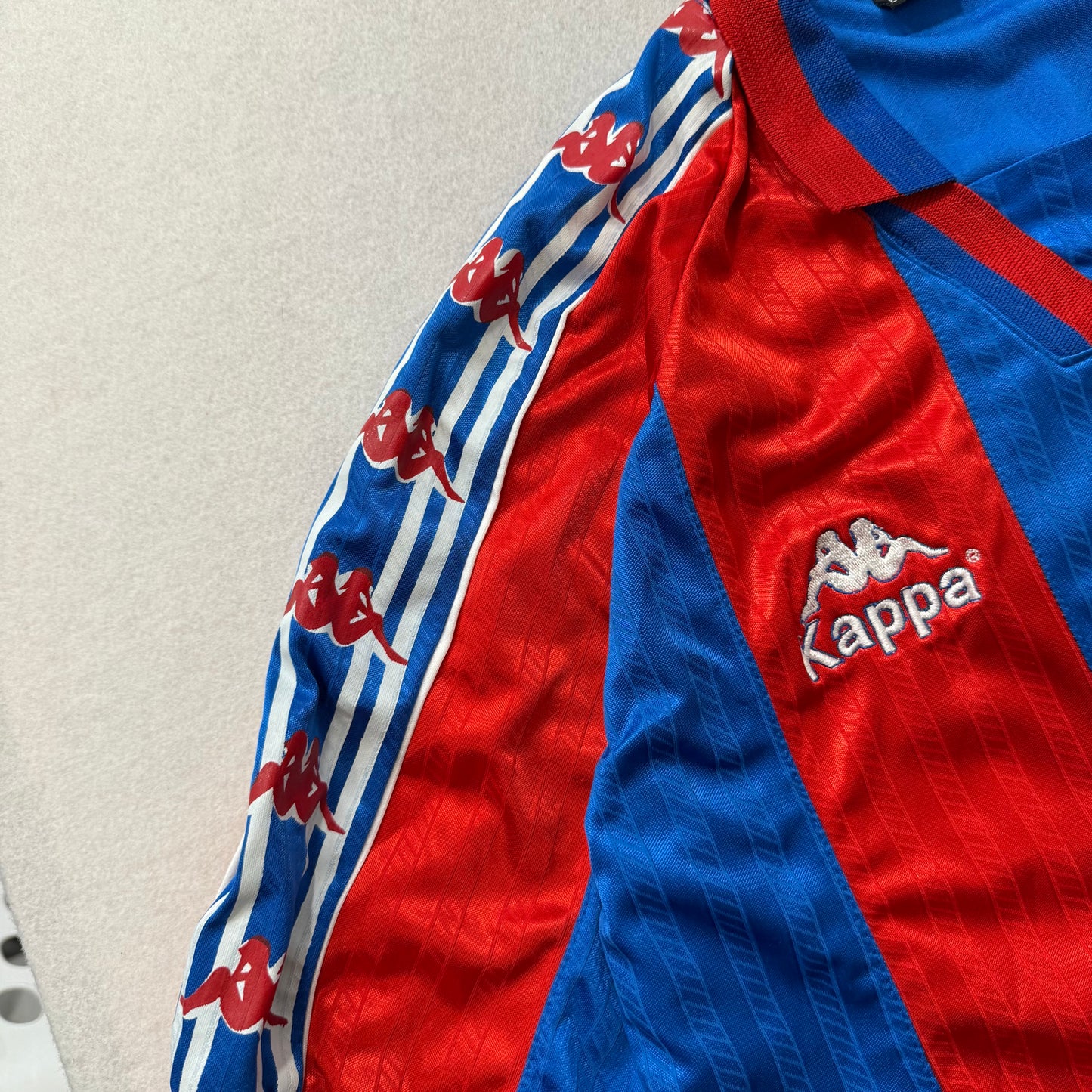 Kappa FC Barcelona Men's Blaugrana Home Shirt Short Sleeve Logo Tape Size XL