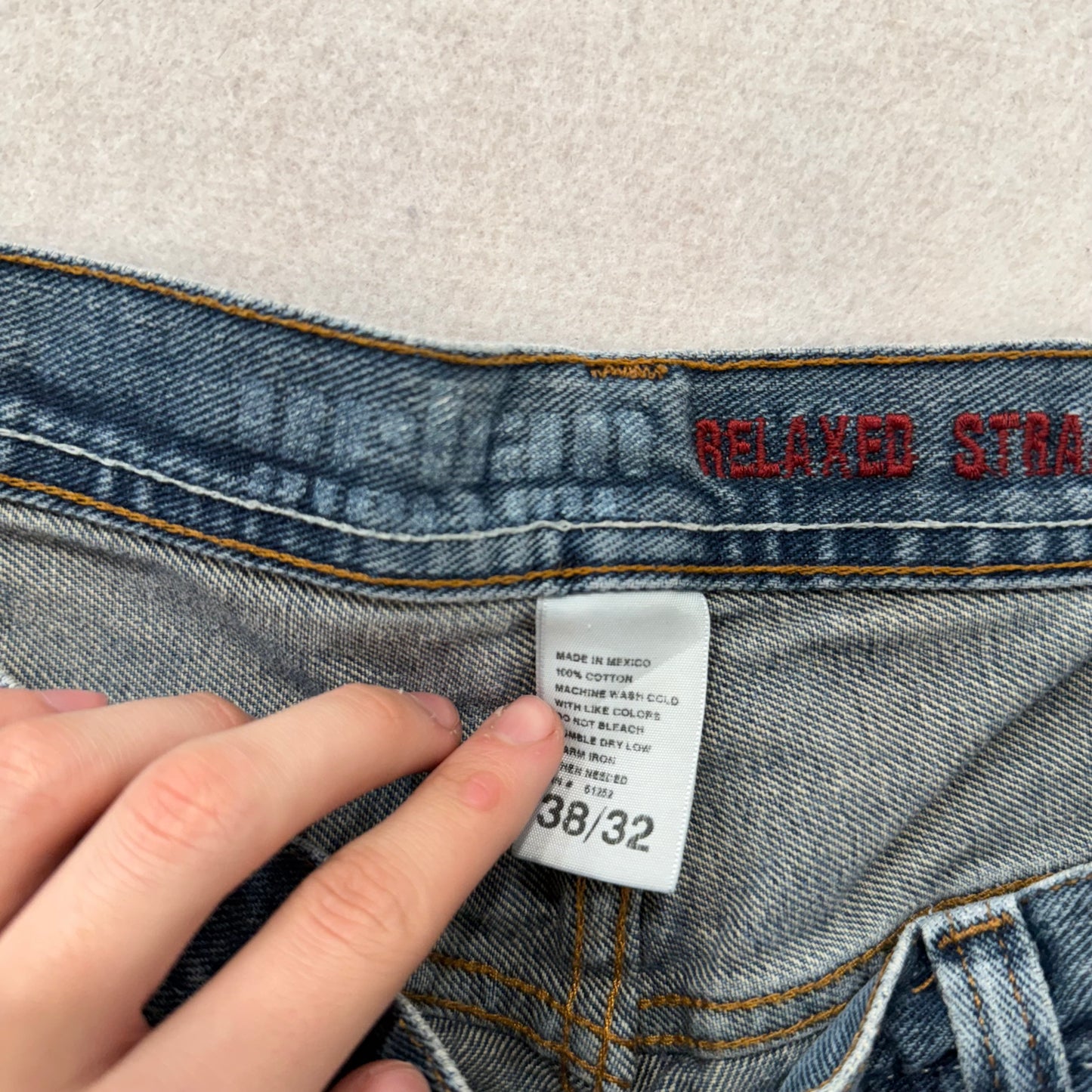 Urban Pipeline Relaxed Straight Mid Rise Denim Jeans Size XL 38x32