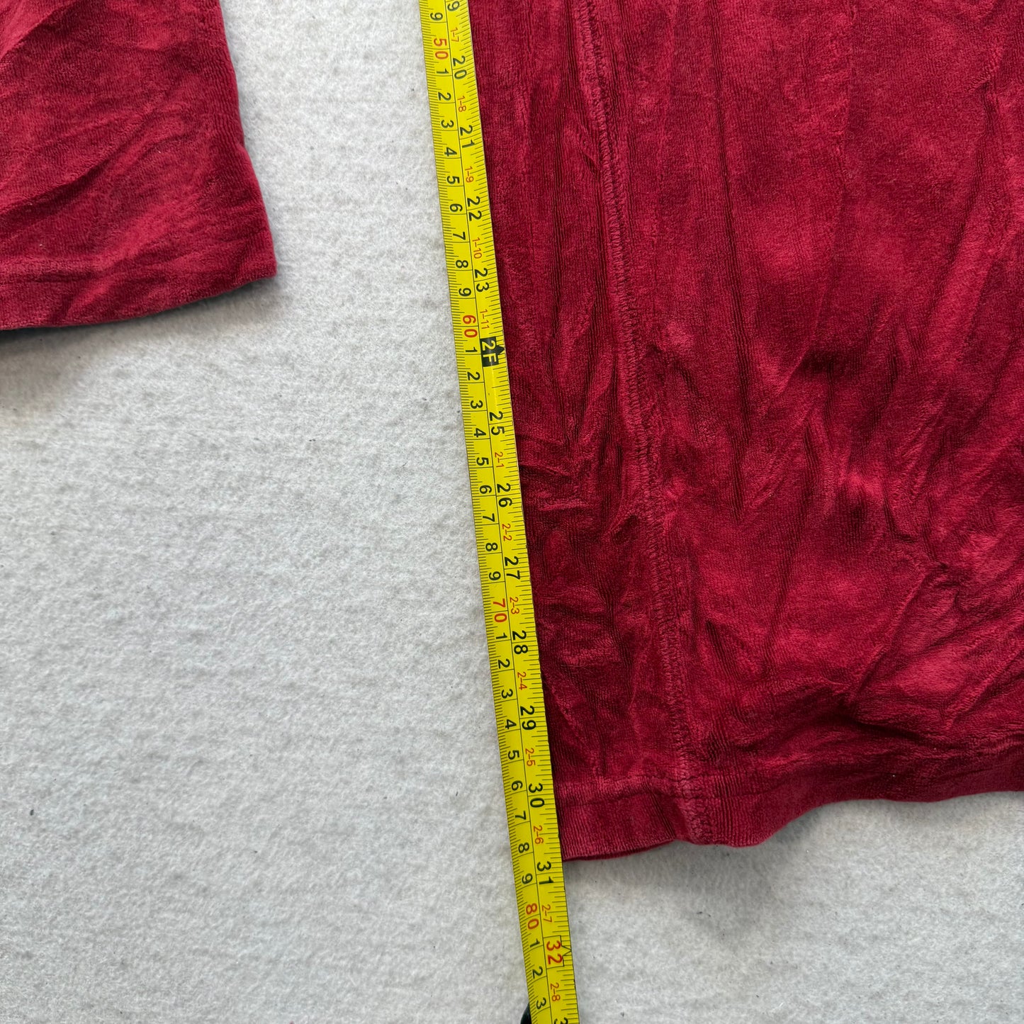 Juicy Couture Women Wine Red Velour Tracksuit Set Hoodie & Pant Pockets Size S/M