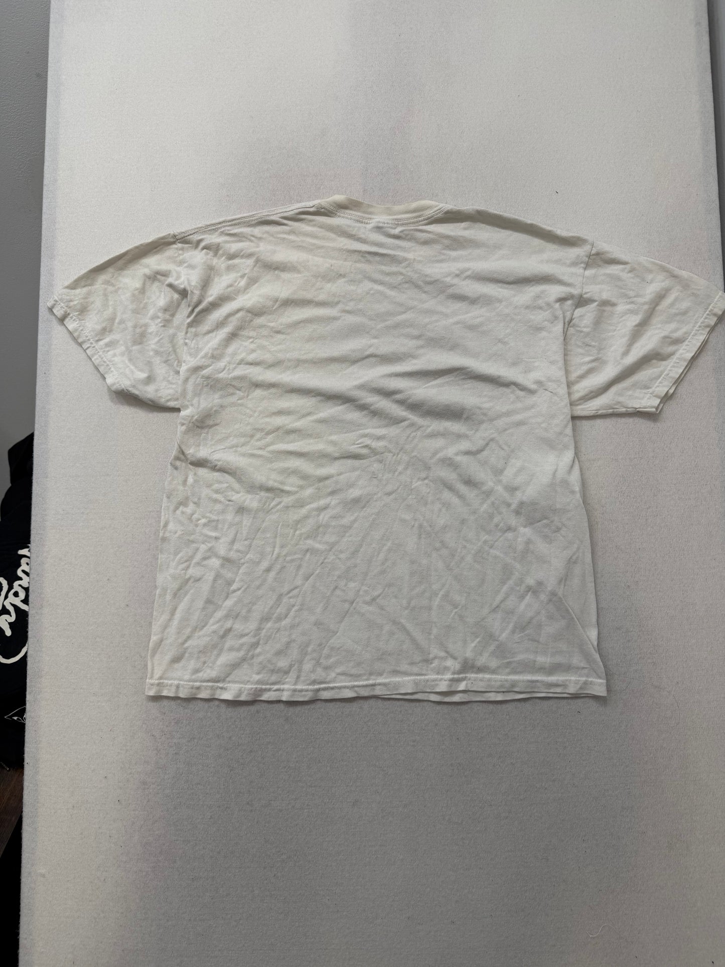 Jerzees Cream 100% Cotton T-Shirt Short Sleeves Crew Neck Rivalry Print Size XL