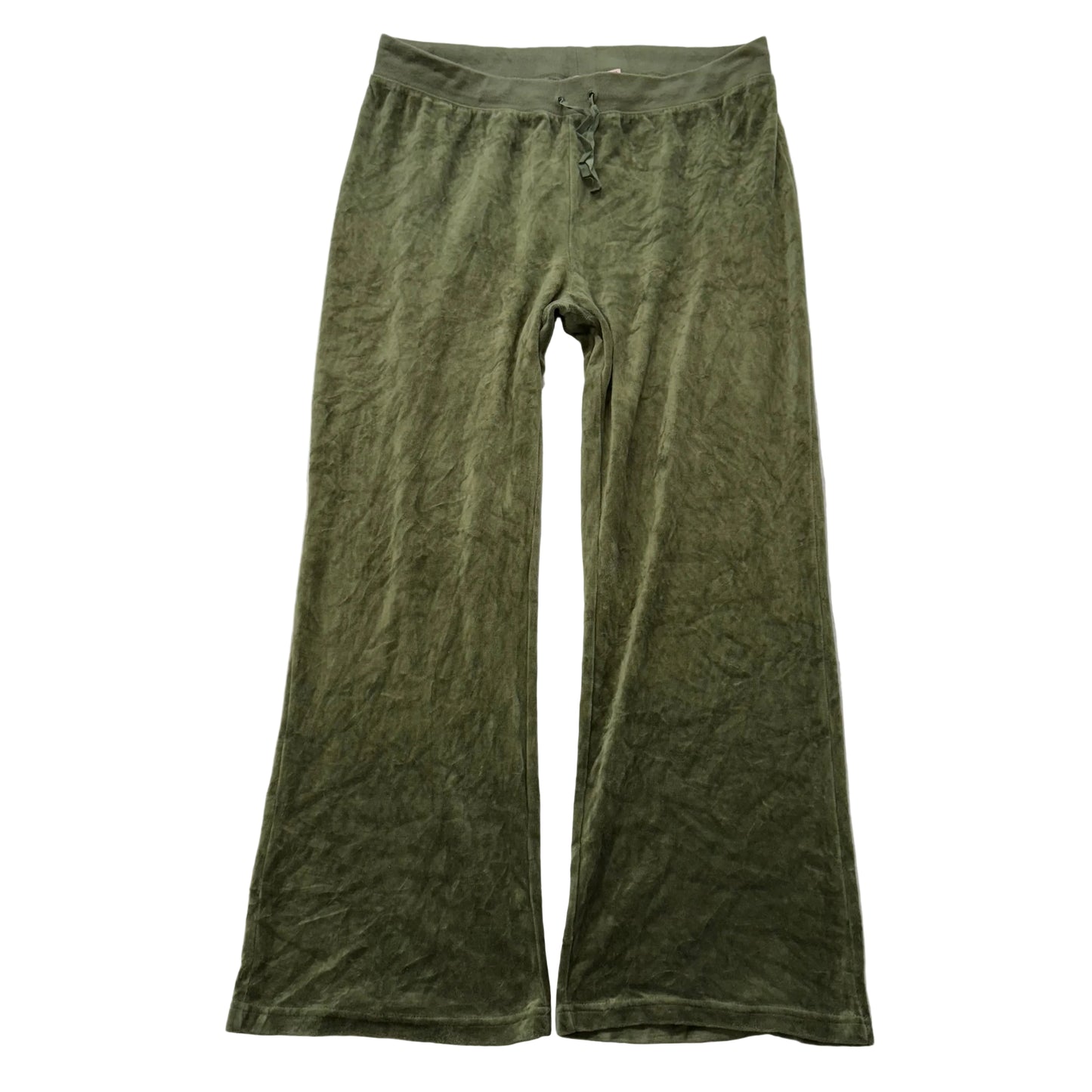 Juicy Couture Women's Olive Green Velour Flared Track Pant Loungewear Size XL