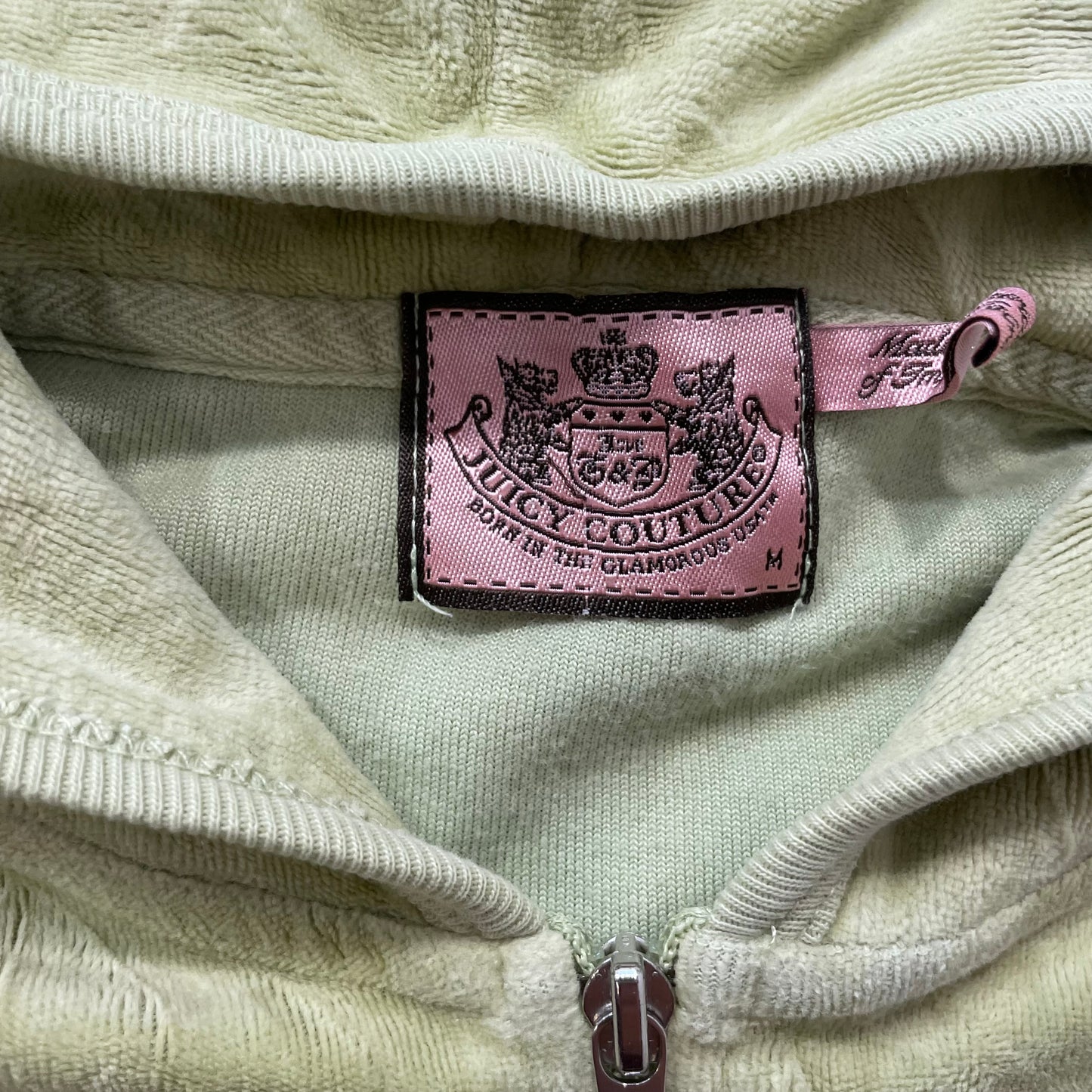 Juicy Couture Angel Women's Yellow Velour Full Zip Hoodie Pockets Y2k Size M