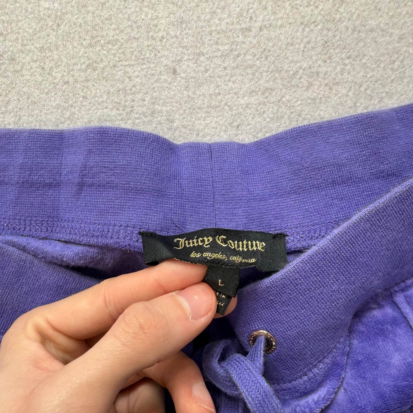 Juicy Couture Women's Light Indigo Velour Flare Leg Track Pants Loungwear Size L