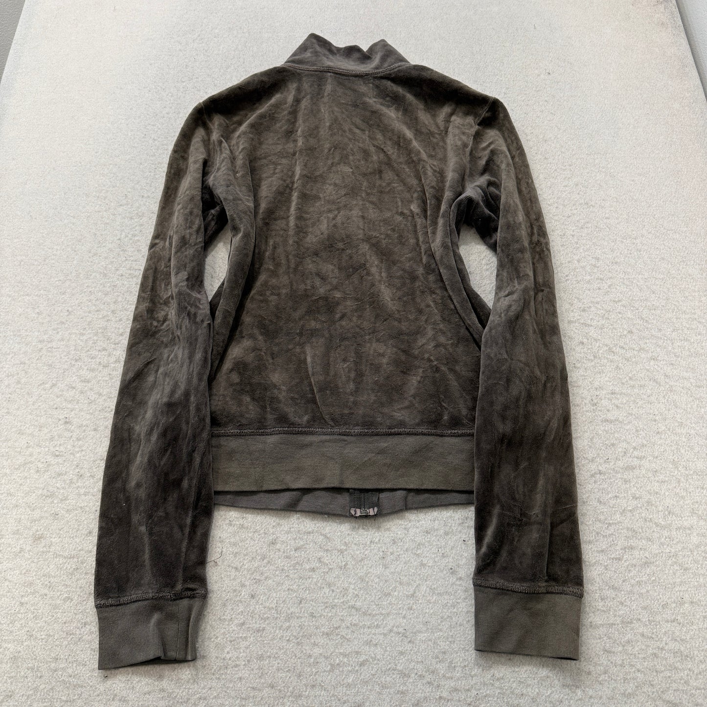 2003 Vintage Juicy Couture Womens Charcoal Gray Velour Tracksuit Set Y2K Size XL